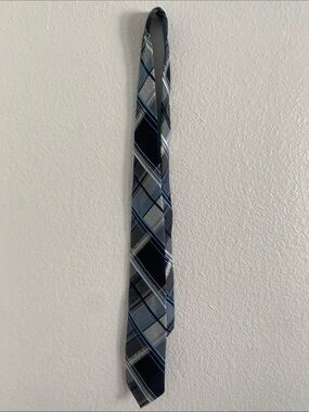 Damo Blue and Gray Plaid Men's Tie